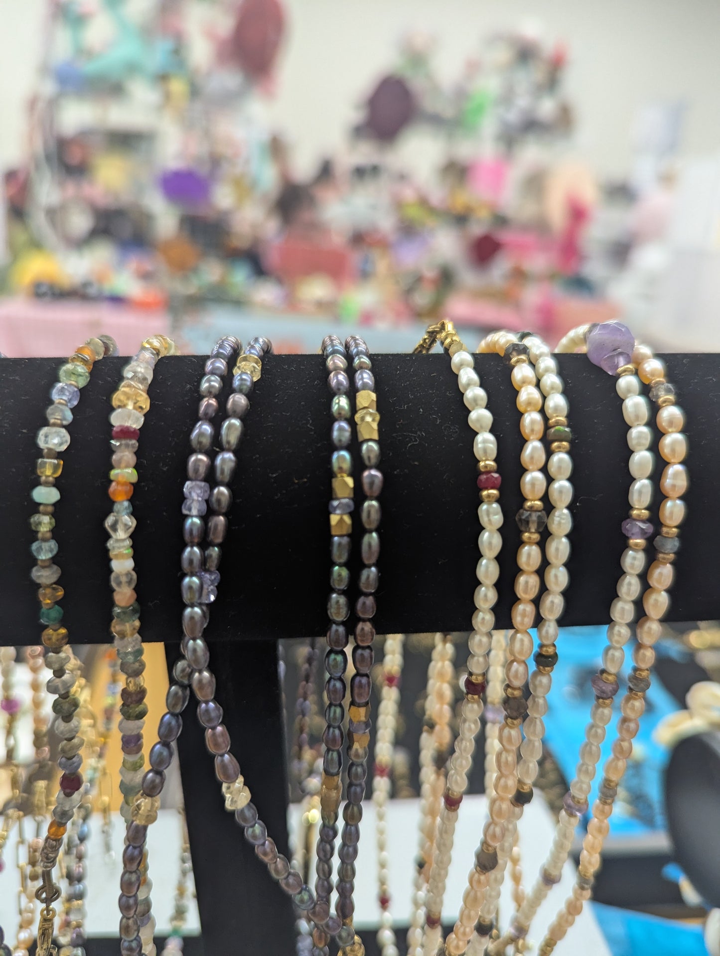 Pearl & Gemstone choker necklace